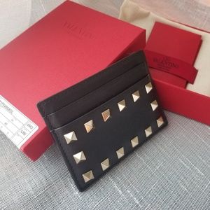 Valentino studded cards holder